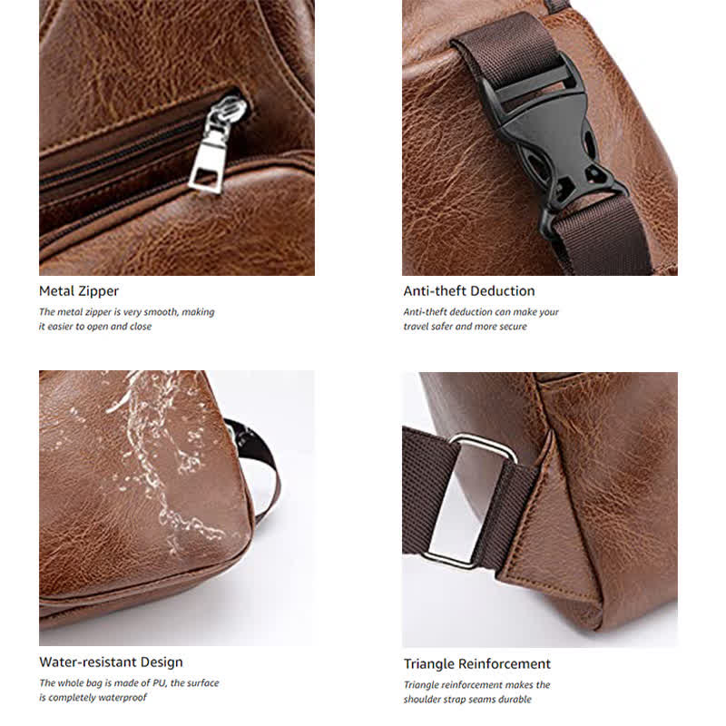 Wasserdichte Schultertasche mit USB-Ladefunktion 
