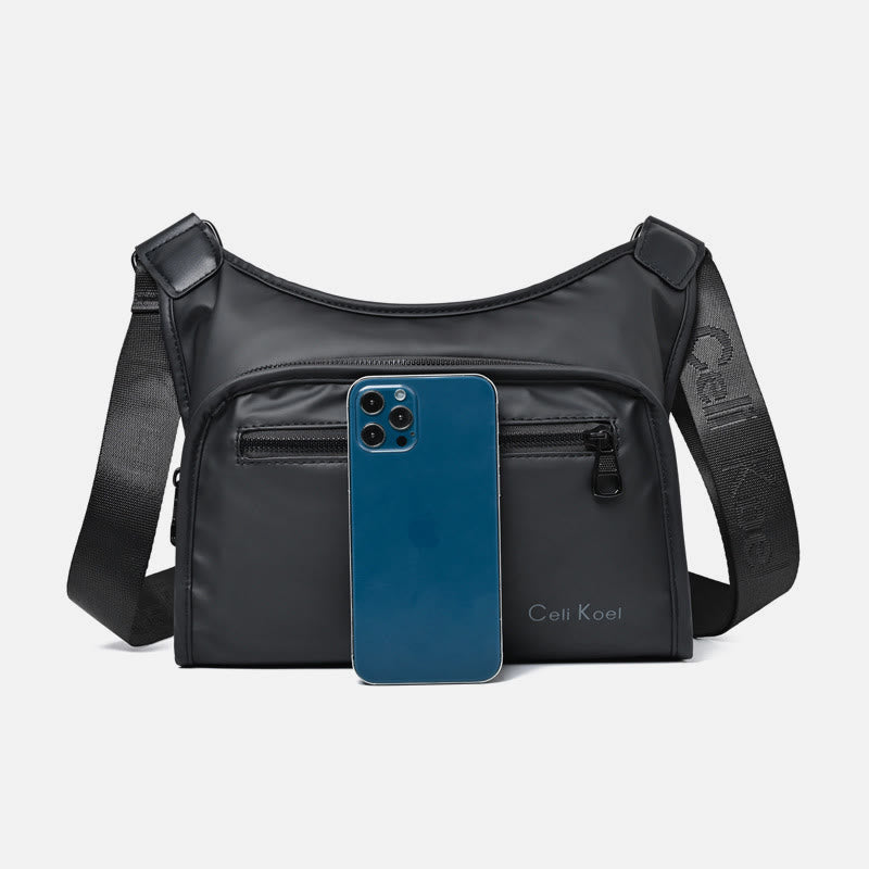 Einfache Messenger Bag mit breitem Riemen, leistungsstarke Umhängetasche für Herren