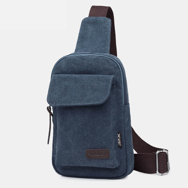 Sling Bag für Herren, multifunktionale Brusttasche aus Canvas für Outdoor-Sport und Freizeit