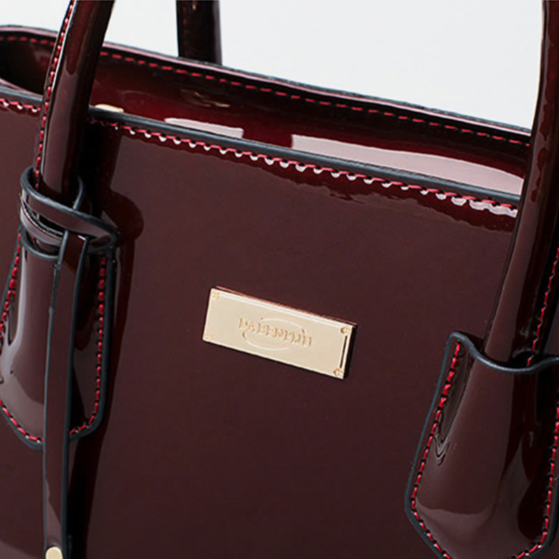Retro Spiegel glänzend Leder Bucket Bag Damen Umhängetasche - image 13