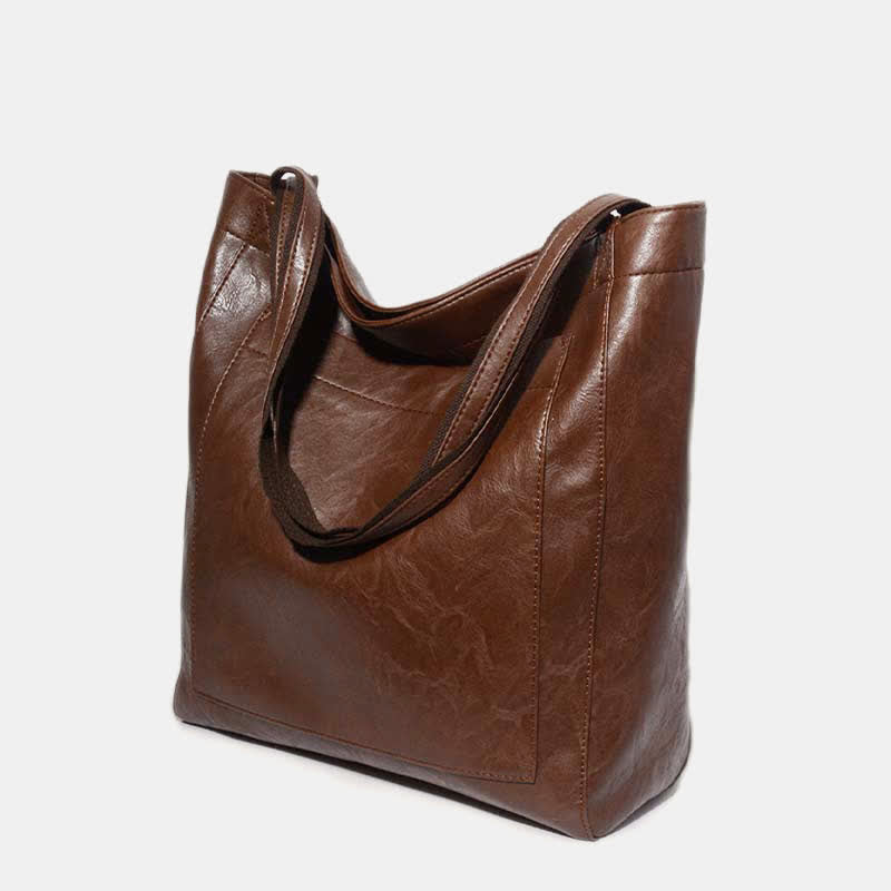 Extra große Tragetasche aus weichem PU-Leder für Damen
