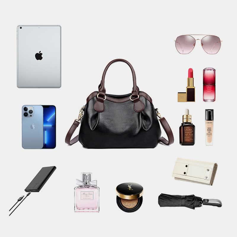 Tragetasche mit drei Fächern für Damen, große Hobo-Handtasche, Umhängetasche