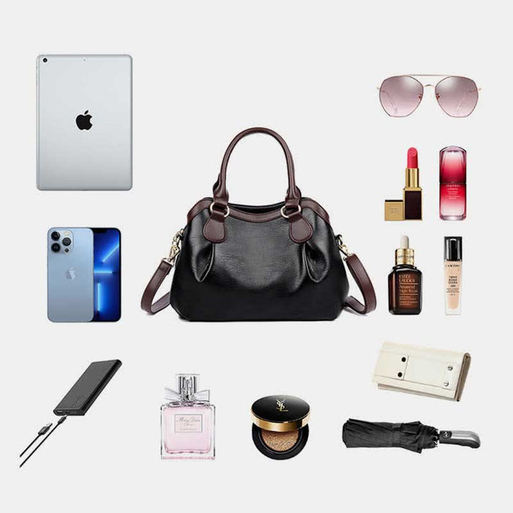 Tragetasche mit drei Fächern für Damen, große Hobo-Handtasche, Umhängetasche