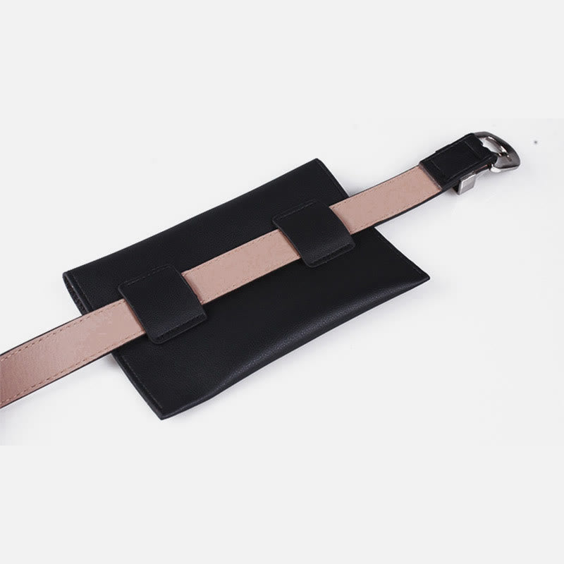 Stilvolle Hüfttasche Vegan Leder Umschlag Damen Gürteltasche