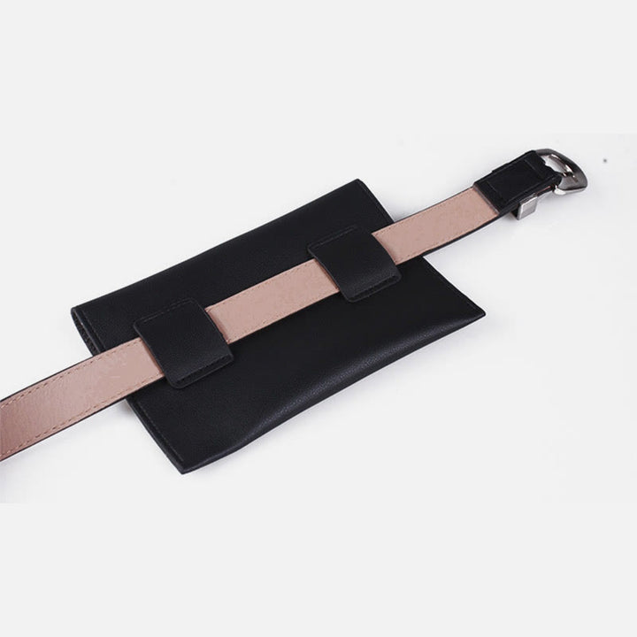 Stilvolle Hüfttasche Vegan Leder Umschlag Damen Gürteltasche