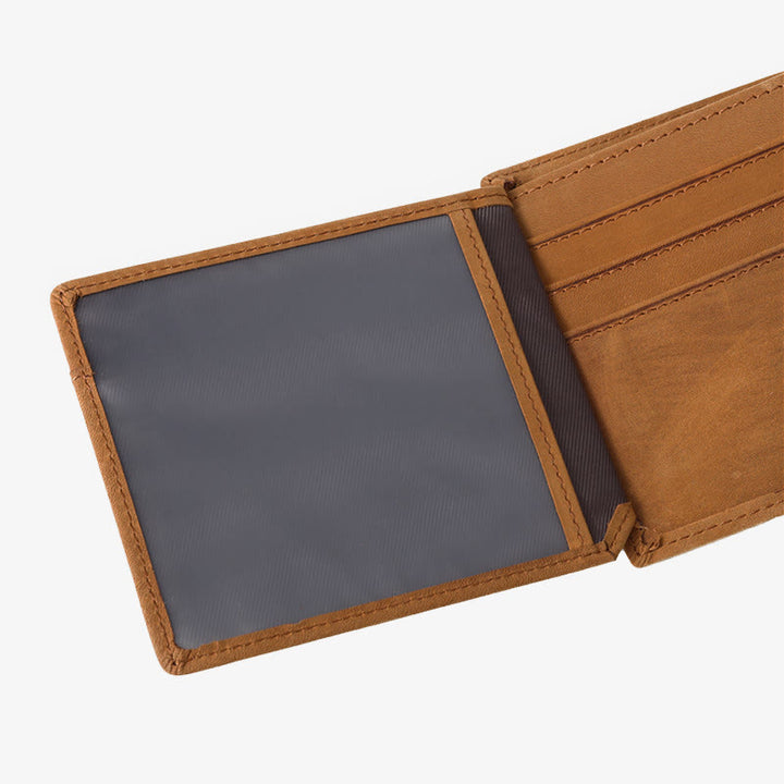 Dünne Brieftasche für die Familie, mit Laser-Inschrift, Leder, Geldbörse, Geschenk