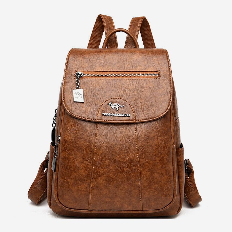Kleiner Rucksack für Damen, weiches PU-Leder, lässiger Tagesrucksack