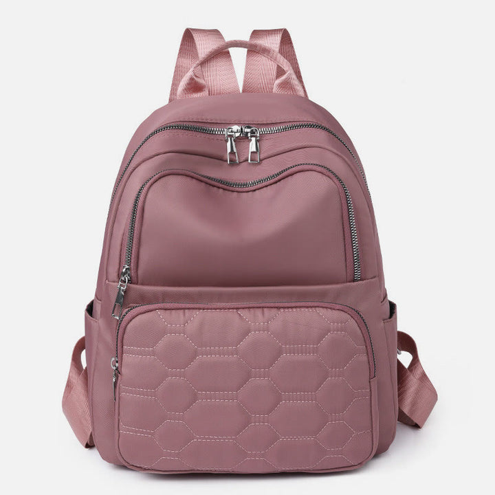 Gesteppter Nylon-Rucksack, stilvoller, einfarbiger Reise-Tagesrucksack für Damen