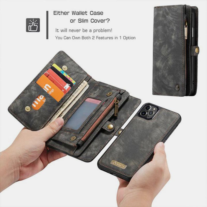 2 in 1 Magnetische Brieftasche Abnehmbare Hülle für Telefon