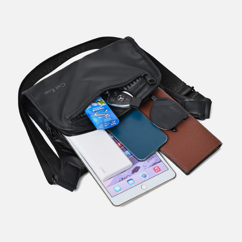 Einfache Messenger Bag mit breitem Riemen, leistungsstarke Umhängetasche für Herren