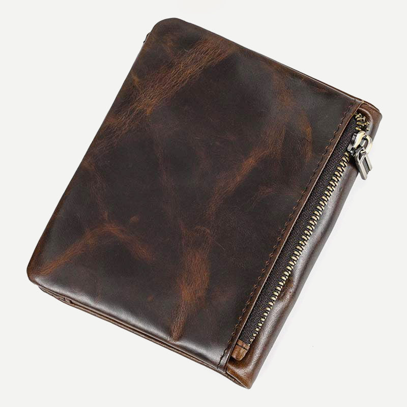 Retro Herren Leder Geldbörse Bifold Design Schlank Halter 6-10 Karten