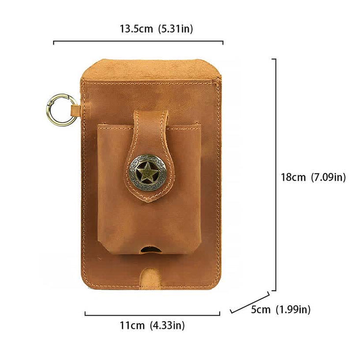 Multifunktionale Echtleder Handy Gürteltasche Loop Taille Holster