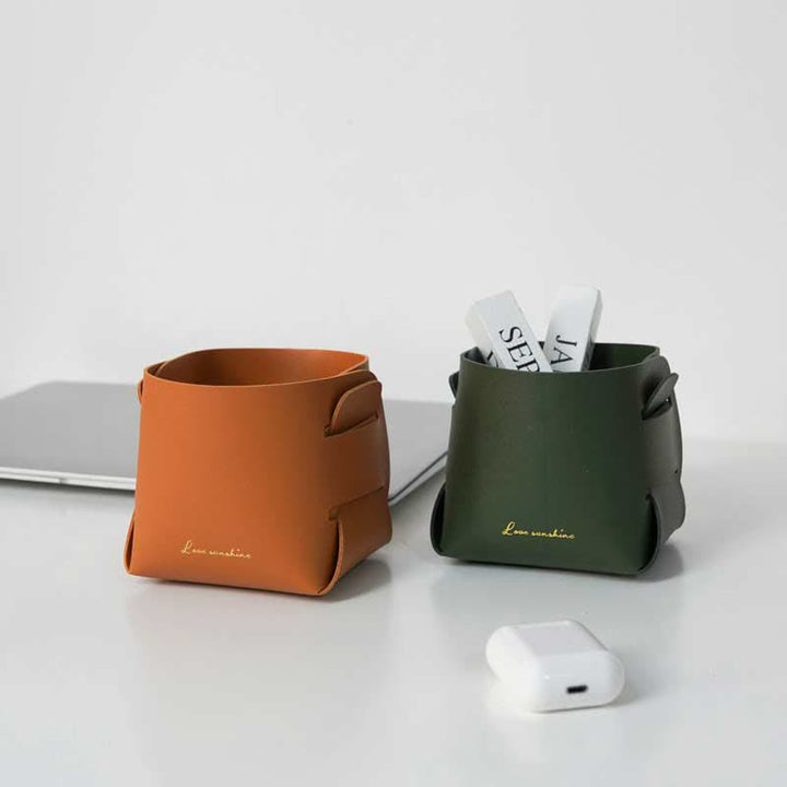 PU Leder Valet Tray Catchall Tisch Organizer Nachttisch Organizer