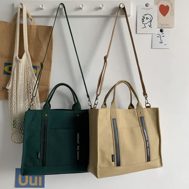 Laptop Tote Handtasche Canvas Schultertasche Aktentasche für Reisen Büro Schule