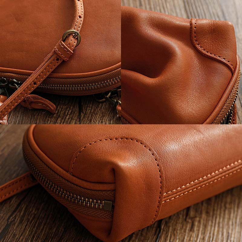 Geldbörsen mit mehreren Taschen für Damen, Retro-Mini-Umhängetasche aus Leder