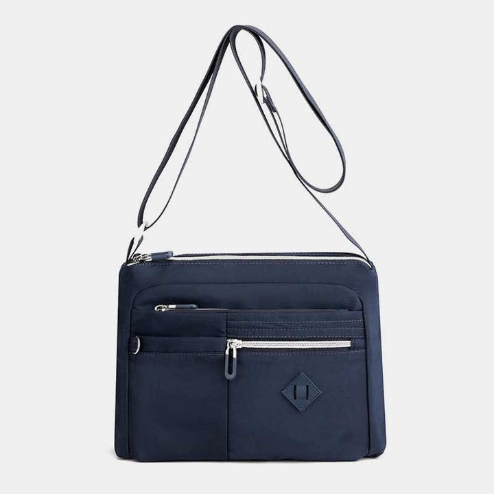Umhängetasche mit Doppelreißverschlussfach für Damen, leichte Schultertasche mit mehreren Taschen