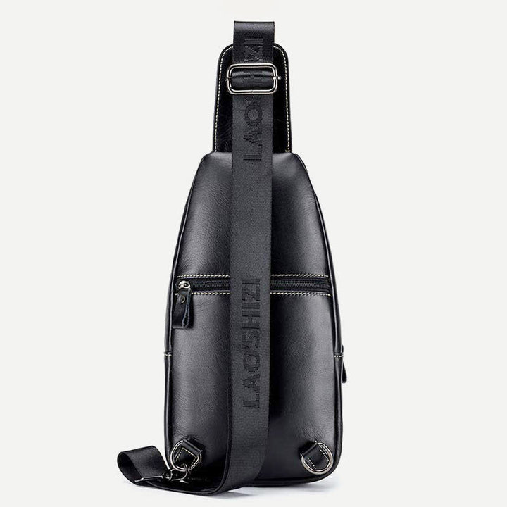 Rindsleder Leder wasserdicht Casual Sling Bag Daypack Schulter Brust Tasche