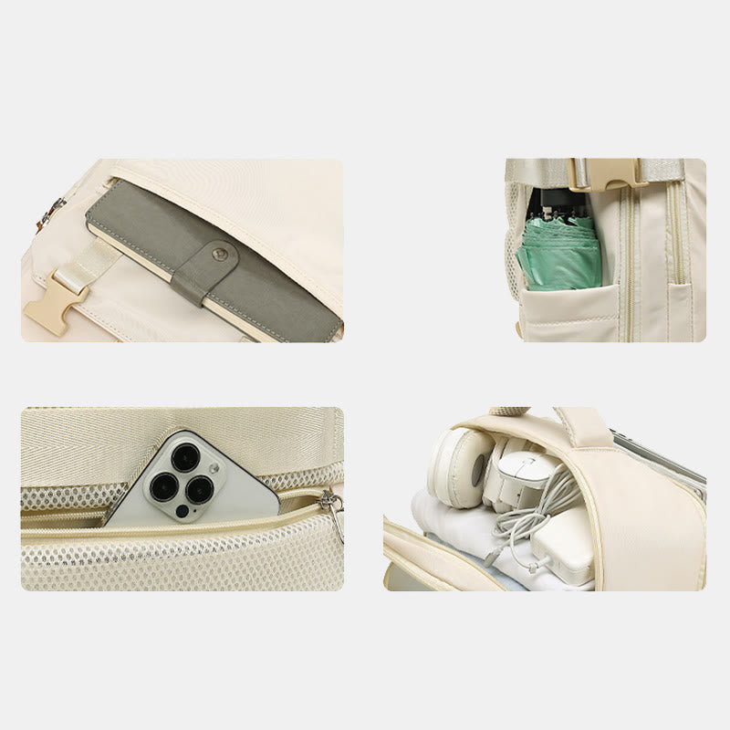 Rucksack für Damen, große Kapazität, minimalistischer Reise-Laptop-Tagesrucksack aus Nylon