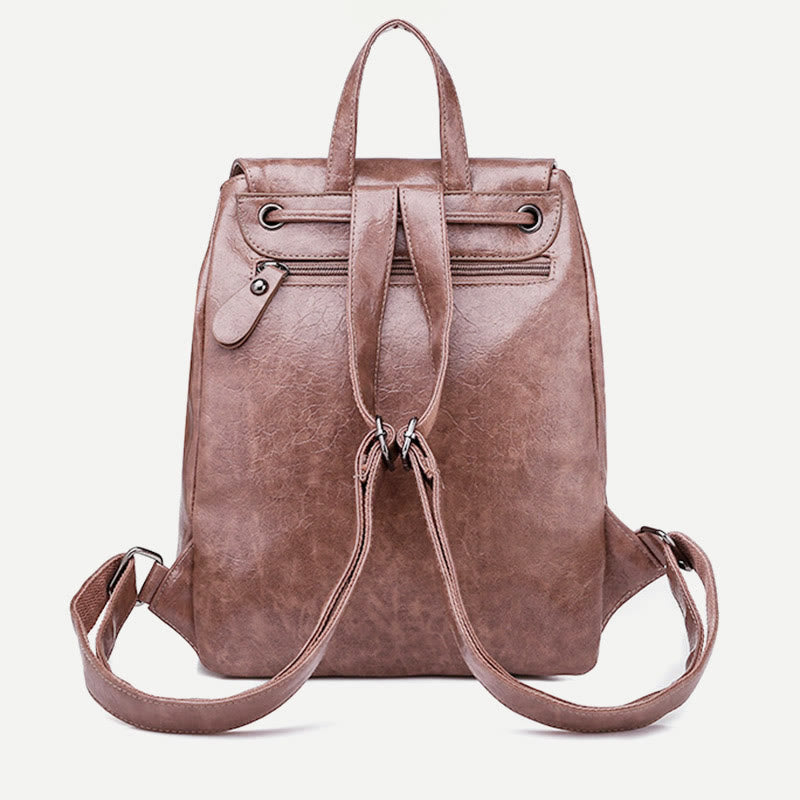 Rucksack für Damen, großes Fassungsvermögen, wasserdicht, Tagesrucksack aus PU-Leder