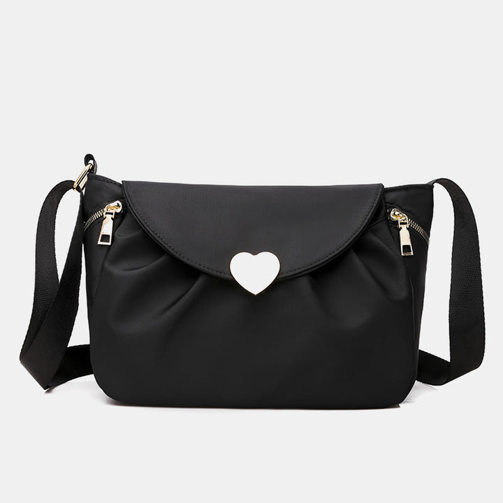 Umhängetasche für Damen mit Herzschnalle, wasserdichte Oxford-Tasche