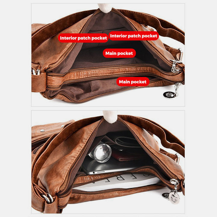 2-Wege-Verwendung, mehrere Taschen, große Kapazität, Vintage-Rucksack, Umhängetasche
