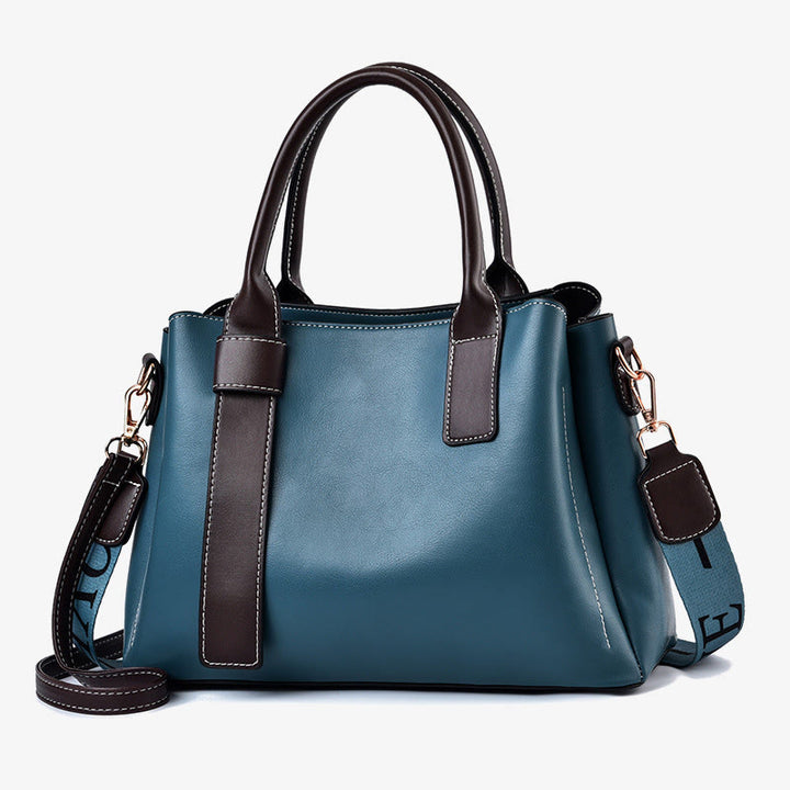 Damen Handtasche mit Henkel, modische Tragetasche mit 2 Schultergurten