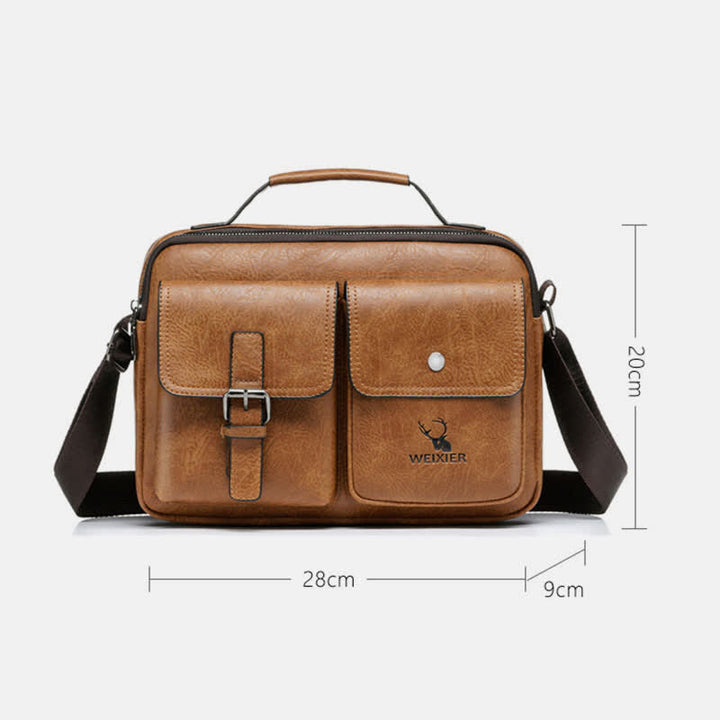 Herren Messenger Bag Wasserdichte Vintage Leder Aktentasche Satchel Umhängetasche