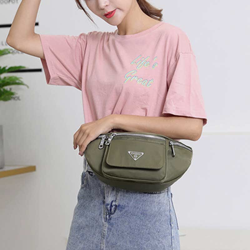 Nylon-Hüfttasche mit mehreren Taschen, leichte Brusttasche mit mehreren Tragemöglichkeiten, Hüfttasche