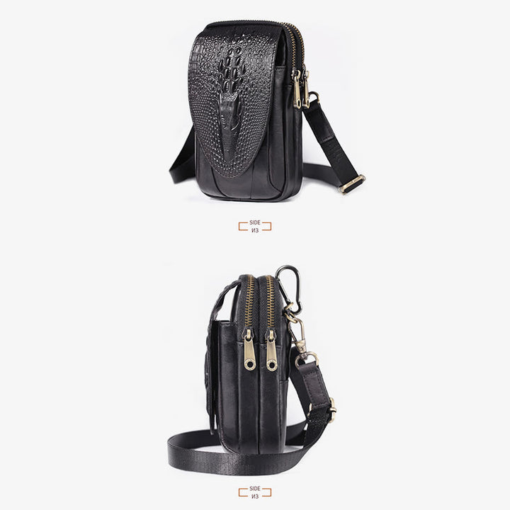Handytasche aus Leder für Herren, langlebig, multifunktional, zum Tragen auf dem Gürtel, Hüfttasche