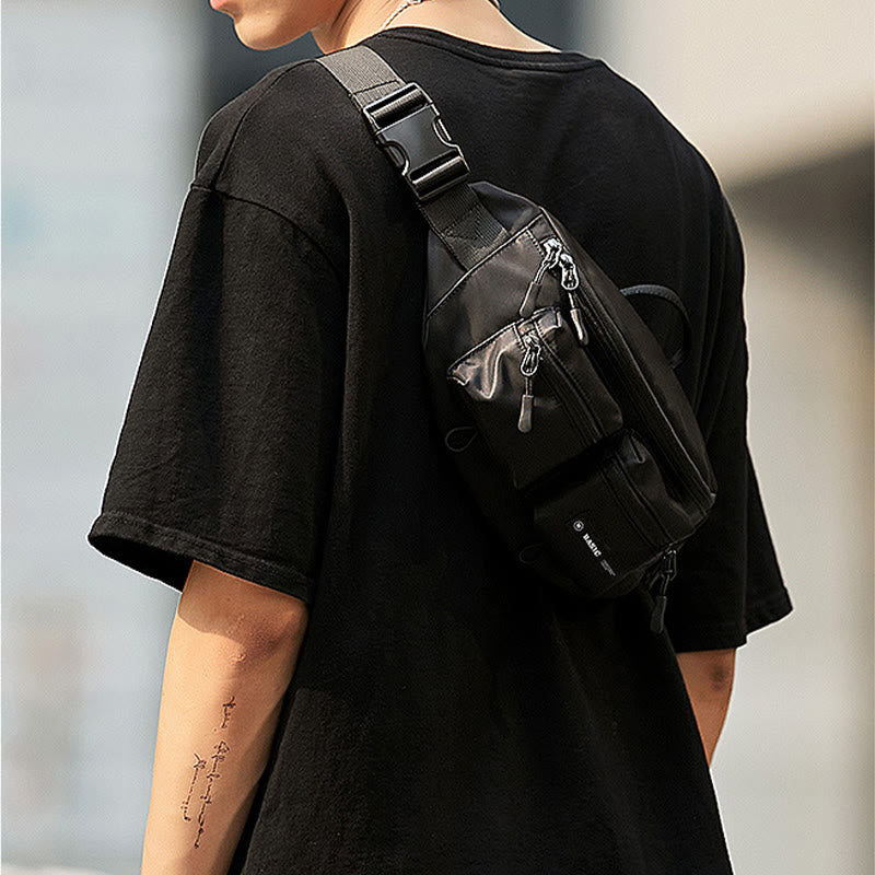 Gürteltasche für Herren, einfache, wasserdichte Umhängetasche aus Nylon für den Außenbereich