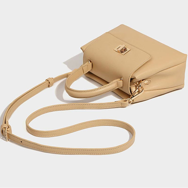 Top-Griff-Tasche für Damen, schlichte Vintage-Umhängetasche aus weichem Leder