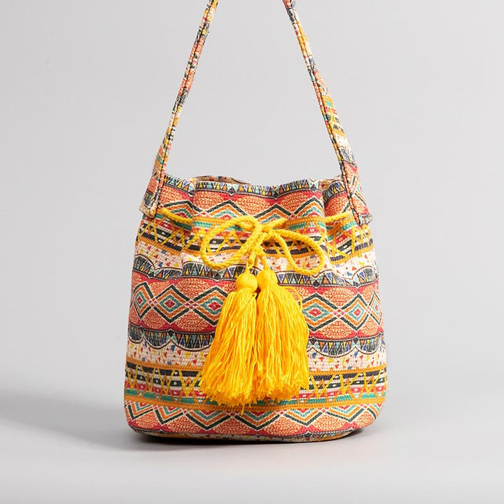 Umhängetasche für Damen im Bohemian-Stil, lässige Einkaufstasche aus Segeltuch