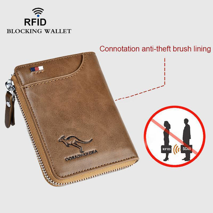 Vintage RFID Geldbörse mit großem Fassungsvermögen