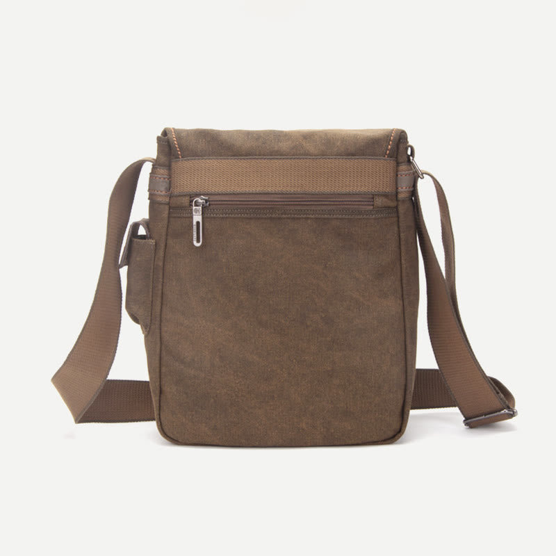 Umhängetasche für Herren, Vintage, dickes Canvas, große Kapazität