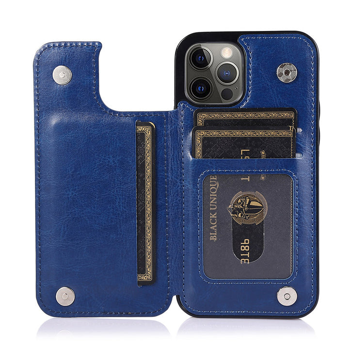 Kompatibel mit iPhone 13 Pro Max Wallet Case Doppelter Magnetverschluss mit Kartenhalter