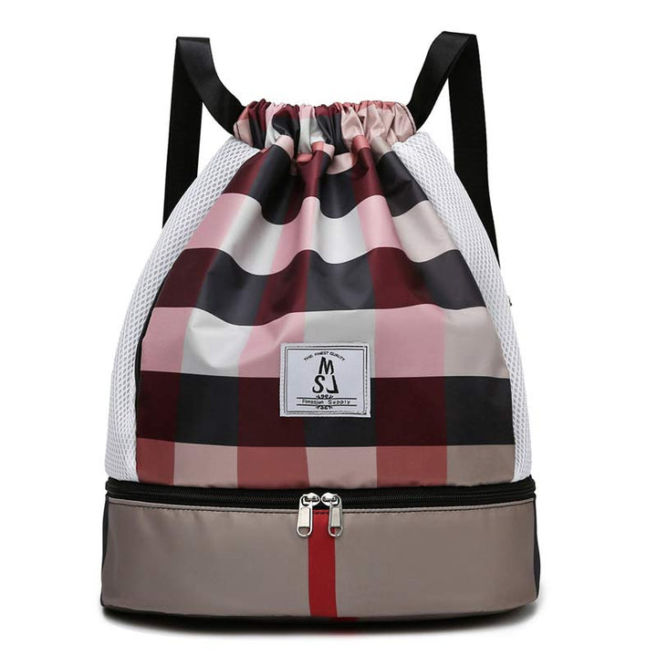 Wasserdichter Kordelzug-Rucksack, Sportsack, Mini-Reise-Tagesrucksack mit Schuhfach