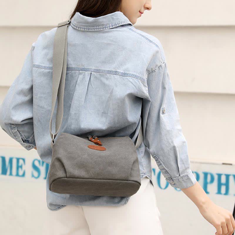Umhängetasche aus Canvas für Damen, leicht, kleine Schultertasche