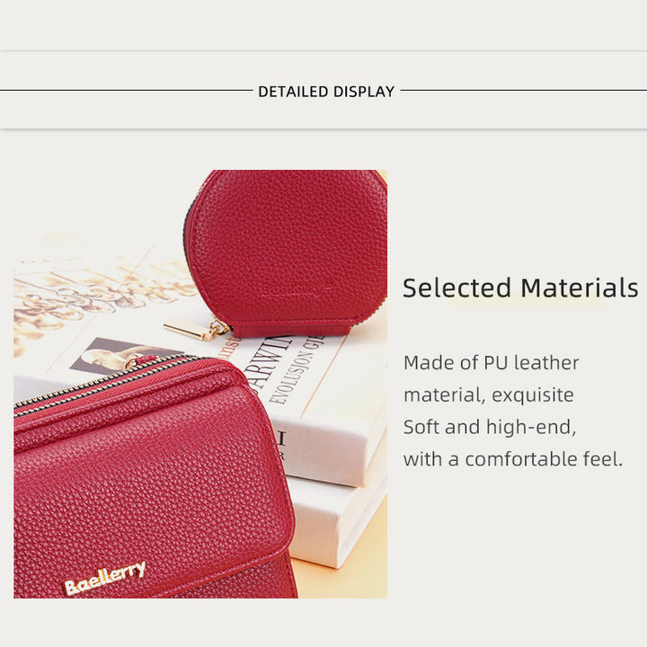 Handytasche für Damen mit Lychee-Muster und Alphabet-Trägern, Umhängetasche