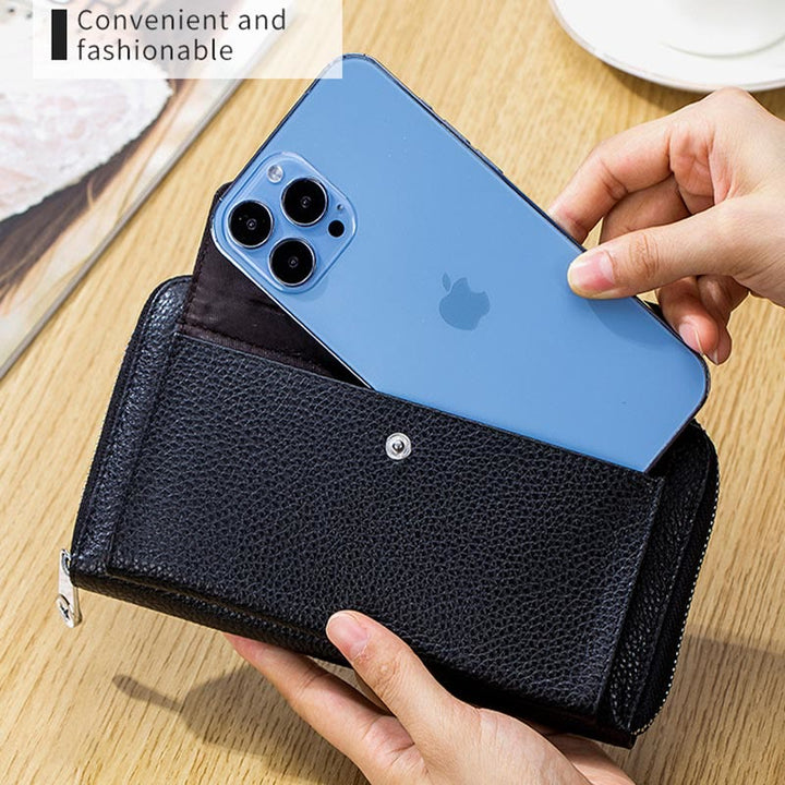 Echtes Leder Touchscreen Telefon Tasche Brieftasche Umhängetasche - image 7