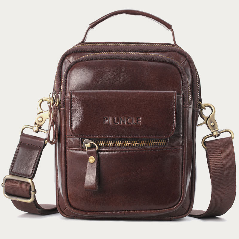 Messenger Bag für Herren, Business, kleine tragbare Umhängetasche aus Leder