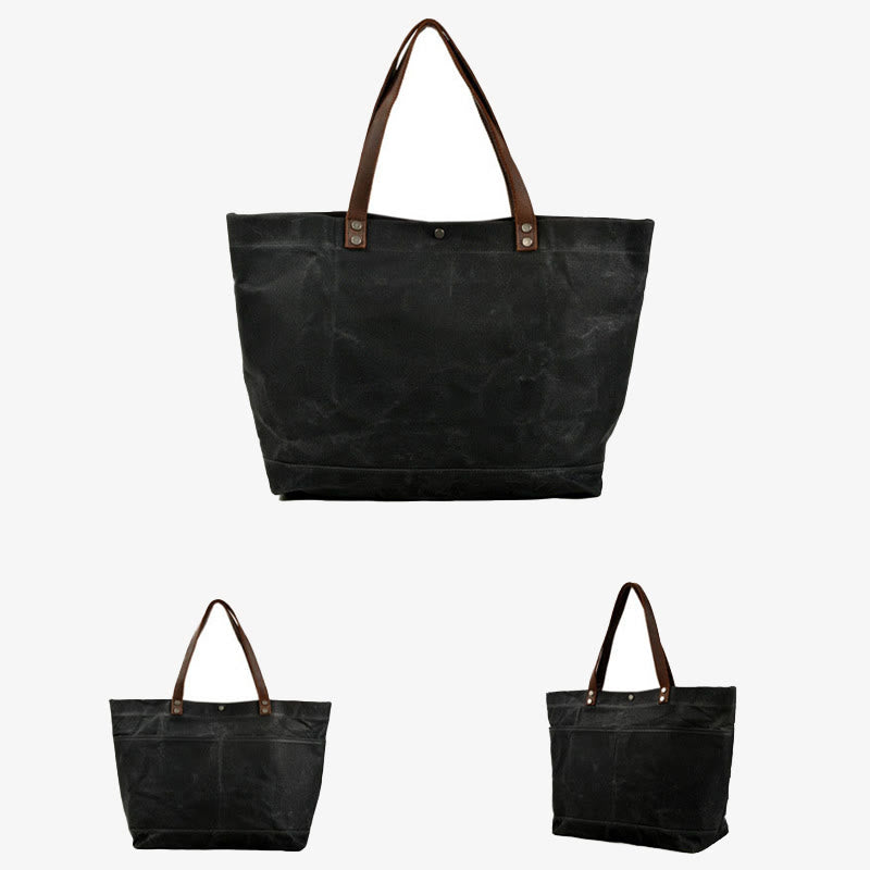 Wachs Canvas Einkaufstasche Prägnante Handtasche Einkaufstasche für Frauen