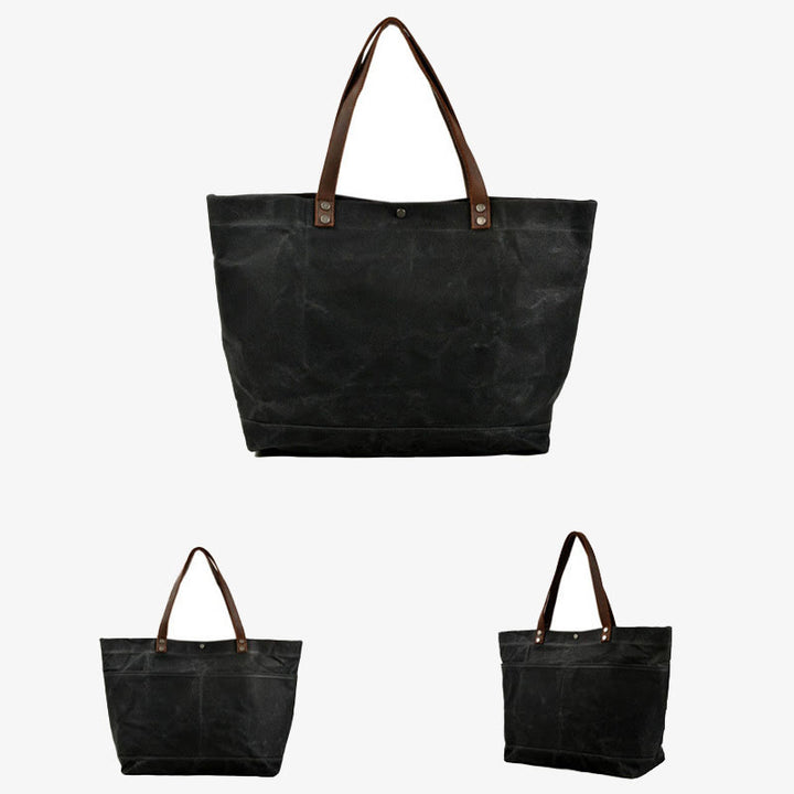 Wachs Canvas Einkaufstasche Prägnante Handtasche Einkaufstasche für Frauen