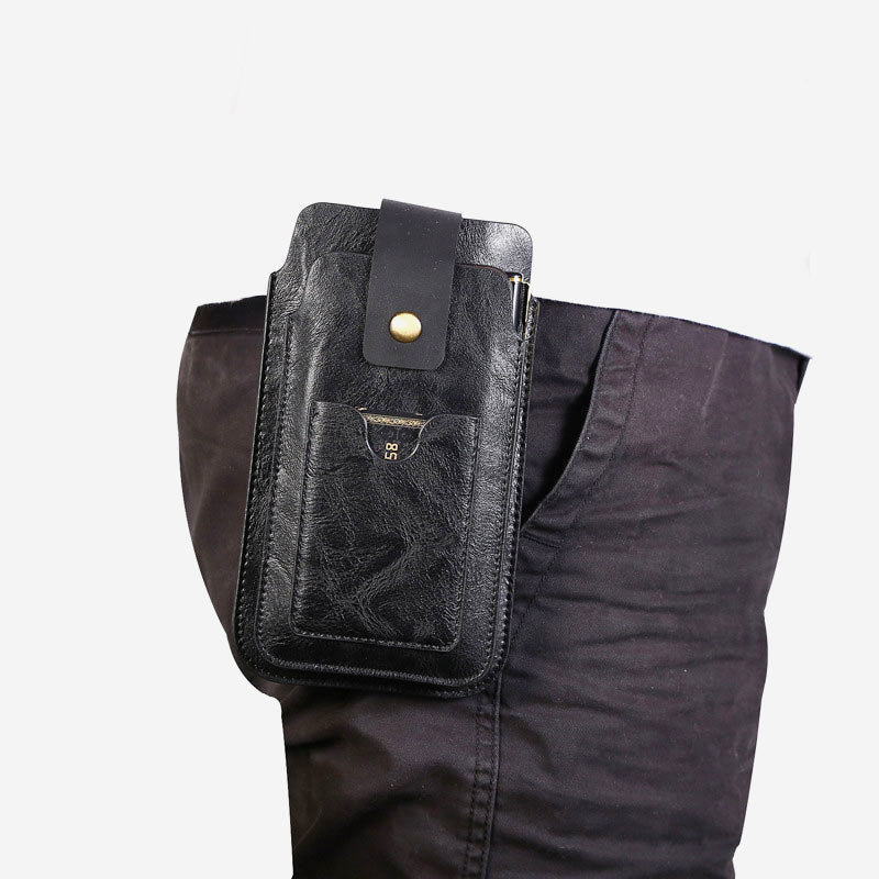 Retro Herren EDC Handytasche aus echtem Leder