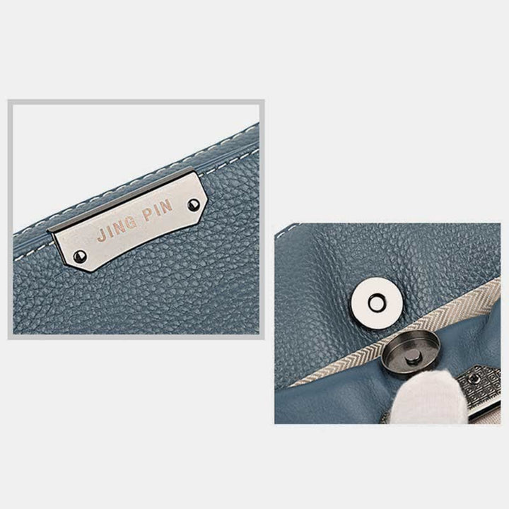 Kleine Umhängetasche aus echtem Leder mit drei Fächern, Schultertasche für Damen