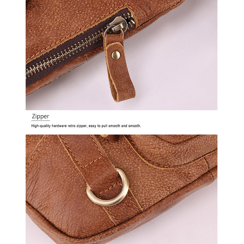 Echtes Leder Gürteltasche für Männer Bauchtasche Hüfttasche