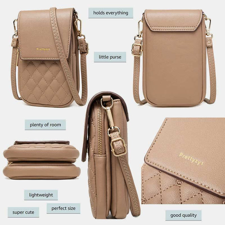 Kleine Umhängetasche für Damen, Handy-Geldbörse, Brieftasche aus Leder, Schultertasche