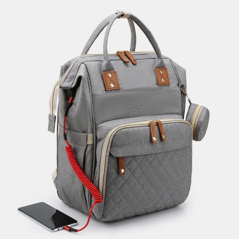 Multifunktionale Mama-Tasche mit Kinderbett, einfacher wasserdichter Oxford-Rucksack