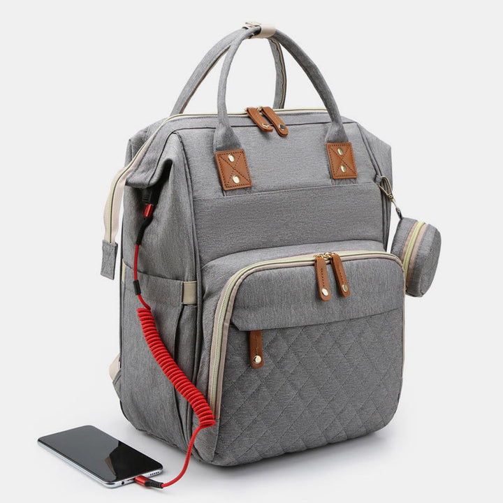 Multifunktionale Mama-Tasche mit Kinderbett, einfacher wasserdichter Oxford-Rucksack