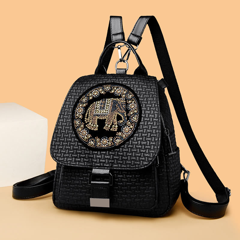 Multifunktionaler Reiserucksack für Damen mit Clamshell-Schnalle und weichem Leder