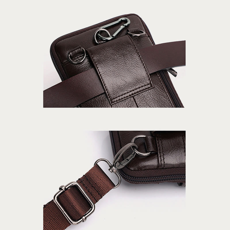 Messenger Bag für Herren, Mini-Umhängetasche aus ultradünnem Leder